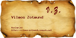 Vilmos Zotmund névjegykártya