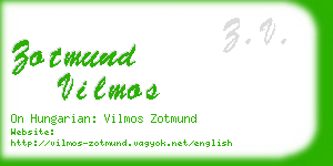 zotmund vilmos business card